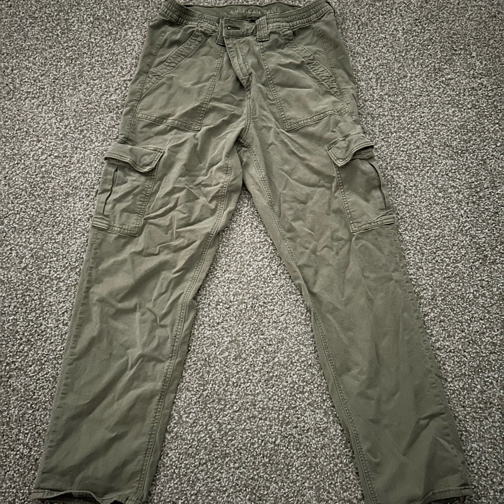 Green American Eagle Baggy Cargo Pants